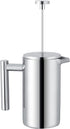 Acouto 350ml Double Wall Stainless Steel Coffee Maker, French Press Tea Pot with Filter