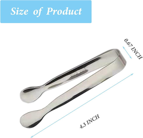 6PCS Ice Tongs Mini Sugar Tongs 4.25Inch Stainless Steel Small Serving Tongs, Small Kitchen Tiny Tongs for Appetizers,Tea Party, Coffee Bar, Desserts by Sunenlyst (Silver) by Sunenlyst