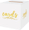 White Card Box - Cardboard Box for Birthday, Bridal, Baby Shower, Graduation, Funeral, Gold Card Box with Slot