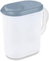 Sterilite 6-Pack Plastic Pitcher Water Jug Drink Dispenser with Blue Atoll Lid and Tab, Clear Base, Grip Handle for
