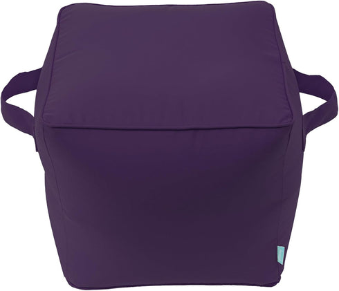 16", QILLOWAY Inflatable Outdoor Ottoman for Patio, Water Resistant Pouf Cube Inflatable Foot Rest, Outdoor Footstool