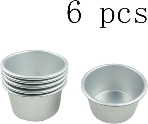 6 Packs Popover Pan, Large Individual Muffin Mold, Aluminium Pudding Cup for Baking Pie, Egg Tart, Cake