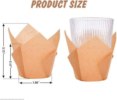 200Pcs Premium Tulip Cupcake Liners, Muffin Baking Holders for Weddings, Birthdays, Anniversaries, Special Occasions