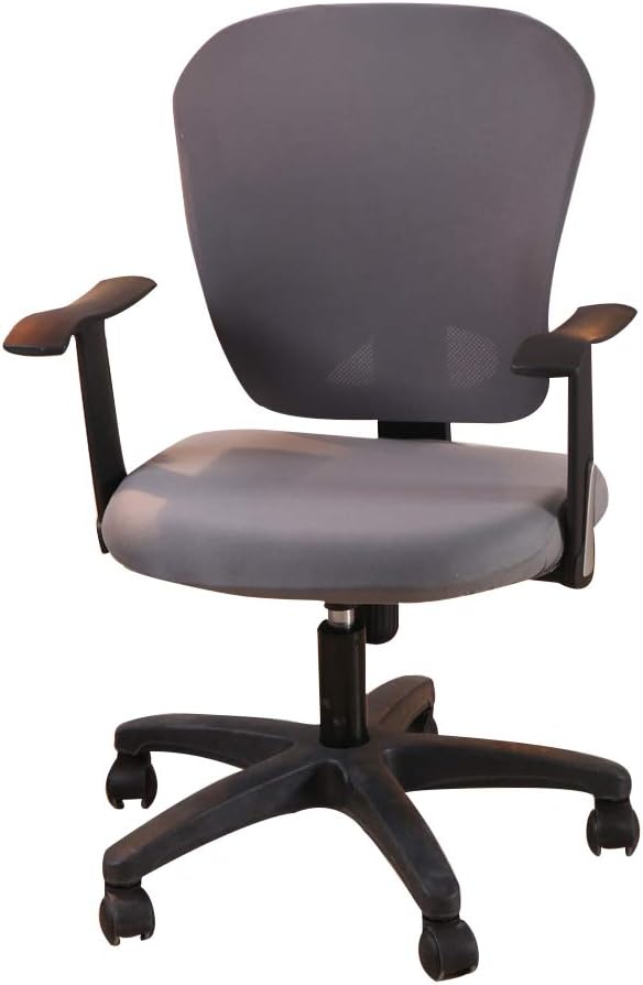 Jinzio Computer Office Chair Cover - Stretchable Cloth Polyester Slipcover for Universal Desk Task Chair, Grey