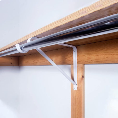 Design House 182725 Steel Shelf Rod Bracket for Closet Storage Shelf, Pack of 3, White