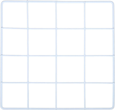 YOKIVE Iron Wire Grid Panel - Decorative Panels Board for Photo Pictures Display Holders (White, 8"x8")