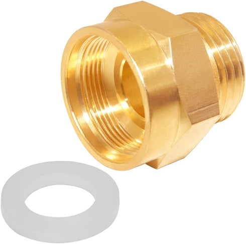 1.125" 3/4" Uenede Garden Hose Bib Adapter, Measure Diameter Female Fine Thread to Standard GHT Male Thread, Compatible