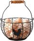 Fresh Eggs Collecting Basket With HandleVintage Style Metal Wire Eggs Holder Basket