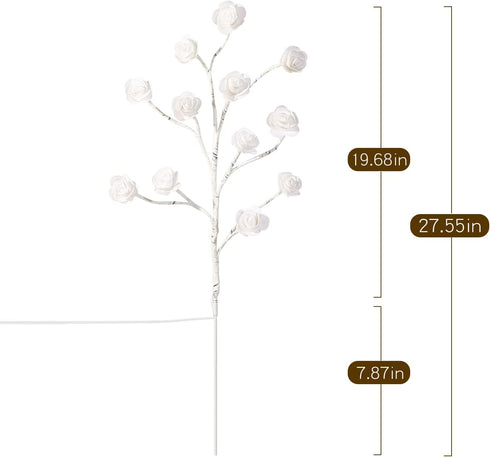 16 Valentine's Day Gift Rose Tree Lamp Color-Changing, Table Tree Light with Remote, Girls Gift for Mom Flower Lamp