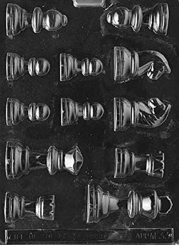 Grandmama's Goodies M033 Chess Pieces Chocolate Candy Soap Mold with Instructions