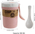 2PCS 300ml 2 LZYMSZ Wheat Straw Soup Cup, Portable Microwaveable Breakfast Cup, Colors Porridge Lunch Box with Spoon