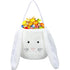 XinblueCo Plush Easter Bunny Basket with Long Ears, Personalized Egg Hunting Tote Bags for Easter Decorations