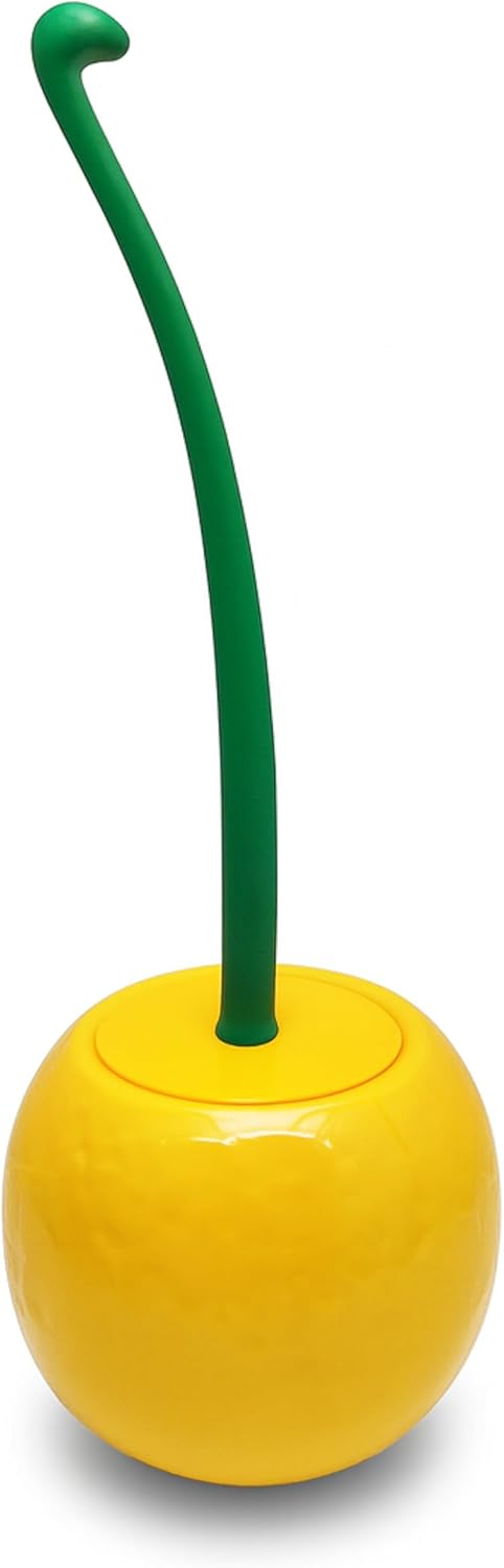 Deep & Sturdy Toilet Bowl Brush with Holder - Orange Bowl Brush - Durable Scrubbing - Toilet Cleaners - Household