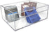 Isaac Jacobs Multi-Sectional Tray Organizer with Lid (6.7" L x 8.6" W x 3.4" H), 3-Compartment Storage for Makeup,