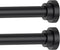 Black Curtain Rods for Windows 28 to 48 Inch, 2 Pack Heavy Duty Metal Stainless Steel Adjustable Drapery Rod with