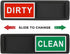 Dishwasher Magnet Clean Dirty Sign, Dirty Clean Kitchen Message Sign with Adhesive Stickers Slide Indicator to Show Dishes/Washing Machine Clean or Dirty/Refrigerator Magnet 7''x 2'' (Black) by XFYBZN