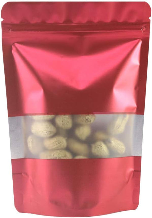 QQ Studio 100 Matte Metallic Color Stand-Up Resealable QuickQlick Bags with Frosted Window (7.1" x 10.2")