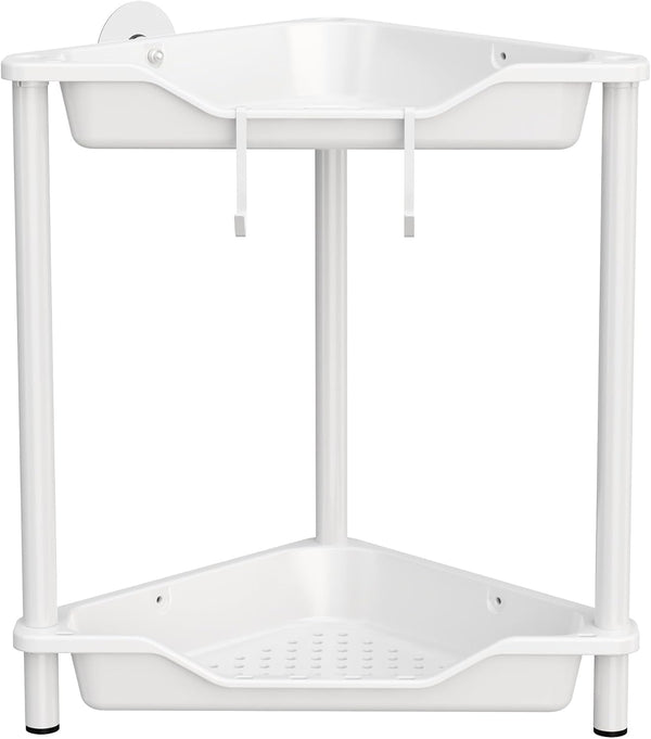 Orimade Rustproof 2 Tier Floor Standing Corner Shower Caddy Organizer, Plastic Metal