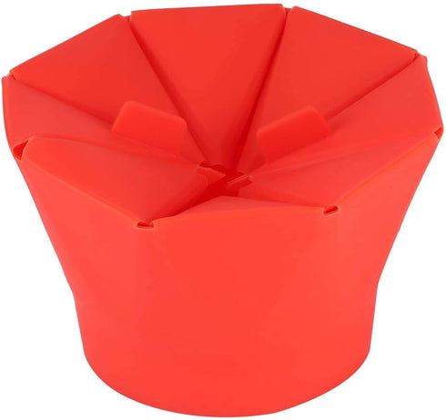 Red Folding Popcorn Bowl, Microwave Oven Popcorn Popper, DIY Silicone Maker for Home Kitchen