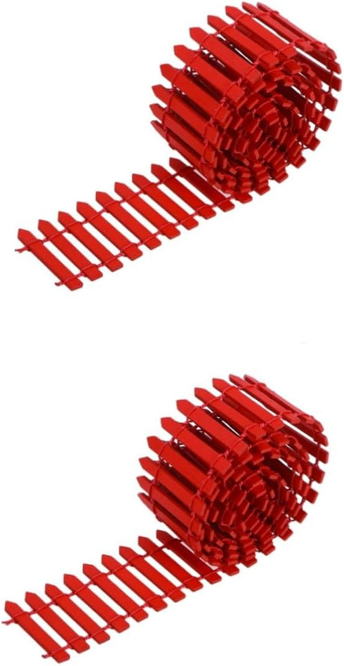 Yardwe 2pcs DIY Picket Garden Plastic Rail Fence Mini Fence for Christmas Village Trees Supplies