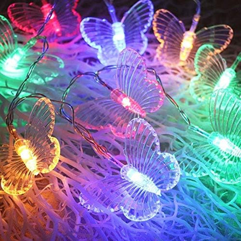 13FT 96 LED USB Powered Curtain Lights, Lainin 16 Butterflies Twinkle Lights 8 Modes Fairy String Lights for Party
