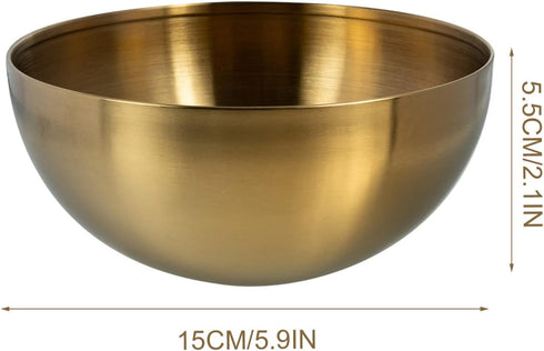 Decorative Gold Bowl by Healeved, Large Stainless Steel Mixing Bowl, Golden Food Containers for Kitchen Cooking