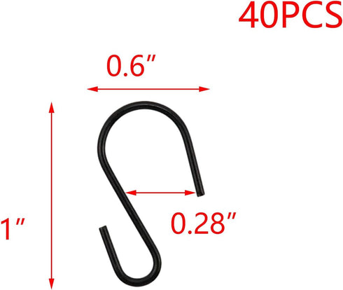Tulead Mini Hanging Hooks, Iron Hooks Hanger 26×15mm, Pack of 40 for Hanging Pot, Plants, Jewelry