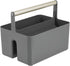 mDesign Plastic Shower Caddy Storage Organizer Utility Tote - Divided Bin for Bathroom, Dorm, Kitchen, Dark Gray
