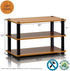 3-Tier Furinno Turn-S-Tube Shoe Rack, Light Cherry/Black