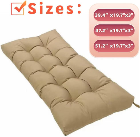 FLYSWUP 47.2x19.6) Indoor/Outdoor Bench Cushion, Garden Loveseat Cushion, Swing Seat Cushion,Thicken Patio Bench Soft