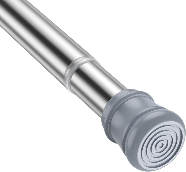 Tension Curtain Rod for Windows 28 to 48 Inch, Adjustable Spring Rod for Kitchen, Bathroom, Window, Bookshelf (Silver)