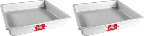 Fat Daddio's Anodized Aluminum Square Cake Pan, 12 x 2 Inch, Pack of 2