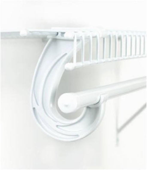 SuperSlide White Closet Rod Support, Pack of 2