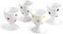 Cinf Ceramic Polka Dots Egg Cup Gift Set of 4 - Porcelain Breakfast Holder for Boiled Cooking Tools