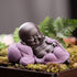 Kingzhuo Tiny Cute Buddha Statue Monk Figurine, 2.4'' High, Classic Delicate Ceramic Arts and Crafts Gift (Purple)