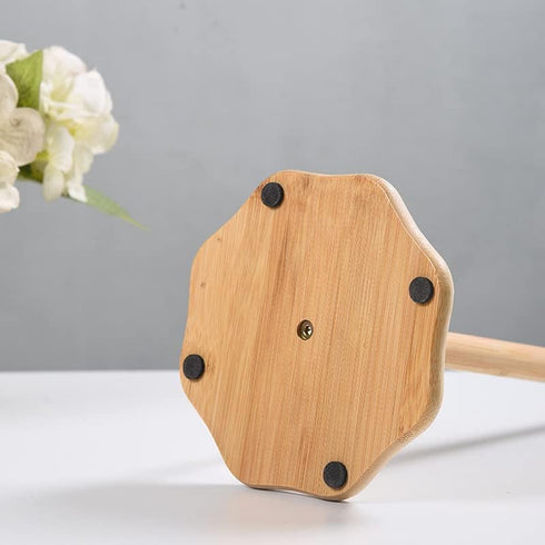Wood Paper Towel Holder, Real Wooden Base Countertop Roll Holder for Kitchen and Table, Free-Standing Organizer