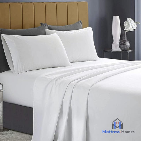 Set 4 100% 16 Inch Mattress-Homes RV King Sheet Piece, Long Staple Cotton Sateen Sheets, RV Camper Sheets RV King Size
