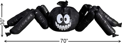 Spooktacular Spider Lawn Bag Decor (Pack of 32) - 30" x 70" - Giant Black & White Bag for Halloween
