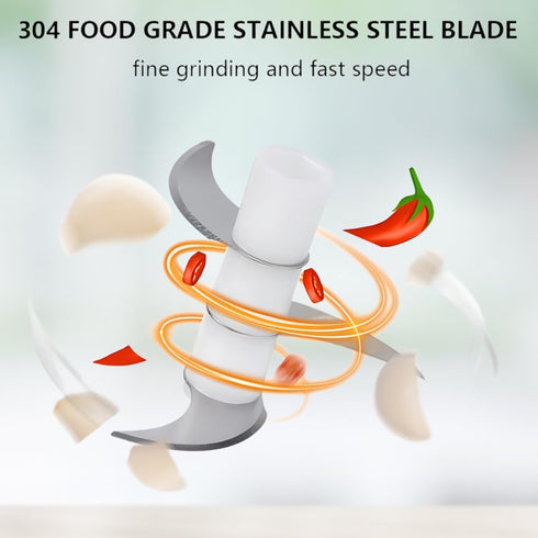 Mini Electric Food Processor and Garlic Chopper - 250ML, USB Charging, 3 Blades for Chopping Vegetables, Garlic, Meat