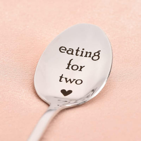 Mothers Day Birthday Gifts Spoon for New Pregnant Mom, Cute Engraved Serving Spoons for Women After Birth