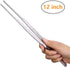 Gutsdoor Kitchen Tweezers, Stainless Steel Food Tongs with Precision Serrated Tips (12 Inch Straight)