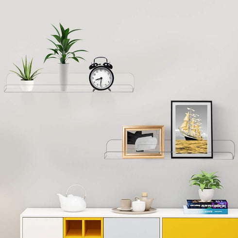 15" (15 Inch 3Pack) Weiai Clear Acrylic Shelf Invisible Floating Wall Ledge Bookshelf, Kids Book Display Shelves Wall
