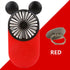 Cute Mouse Personal Mini Fan, Handheld USB Rechargeable Fan with Pretty LED Light, 3 Adjustable Speeds with Portable Holder, for Indoor Or Outdoor Park School, Red by Generic