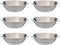 SET OF 6 Stainless Steel Mixing Bowl 6-6 1/2 Inch Wide Flat Rim Flat Base