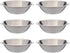 SET OF 6 Stainless Steel Mixing Bowl 6-6 1/2 Inch Wide Flat Rim Flat Base