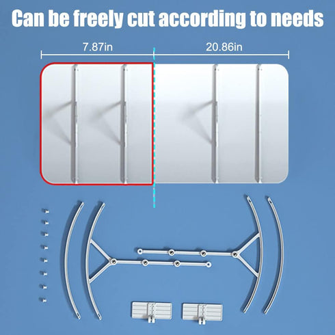 Air Conditioner Deflector for Window Units - Universal Adjustable Anti-Wind Baffles, 20.83"x10.61" Freely Cut, White