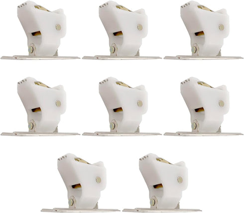 Amazing Drapery Hardware Large White Roman Shade Cord Lock - 8-Pack with Dual Brass Wheels, Holds 5 Lift Cords