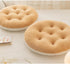 Super Soft Plush Washable Seat Cushion, Camel White Double Contrast Round Lamb Fleece for Kids Desk Chair 16 Inch