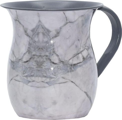 Stainless Steel Netilat Yadayim Cup, Grey Stone Painted Design, Judaica Gift Collection