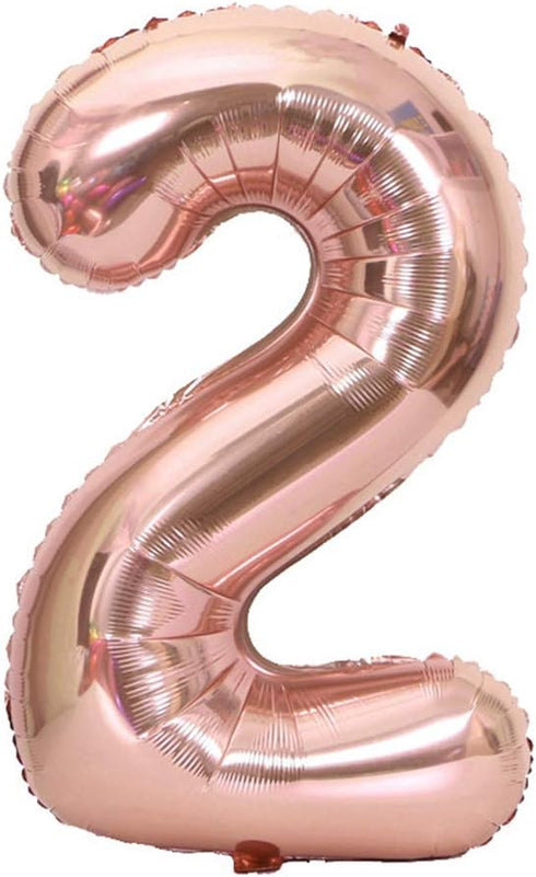 Tellpet Number 2 Balloon, 40 Inch, Rose Gold